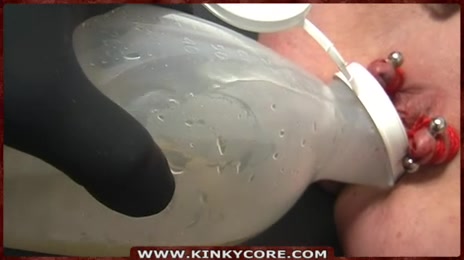 Master spanks and bounds her tight pussy in doggy style pose