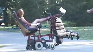 Beautiful sub babe in black belts used by her awesome domme