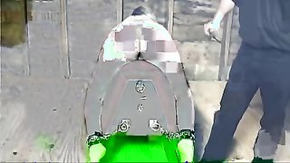 Master grabs hair brush just to spank her big round bottom