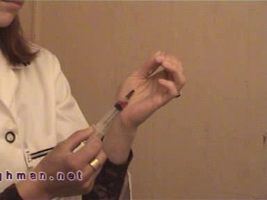 Amazing nurse puts injections in gorgeous ass of a young brunette