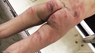 QS Harsh front and back whipping in abandoned site