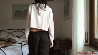 Mistress ignores her sub while he is licking her feet (Mistress Kym short story)