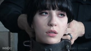 Awesome Infernal Restraints for an elegant and young brunette