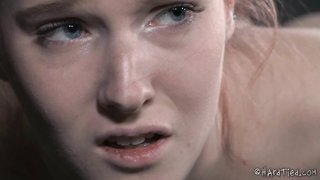 Hard Tied redhead doll gets a nice metal hook in the asshole