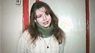 Real 90s BDSM action with hot-looking amateur brunette
