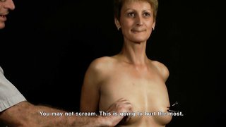 Skinny Mature thought it would be easy in BDSM porn