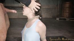 Very sloppy and deep blowjob by a blindfolded teen