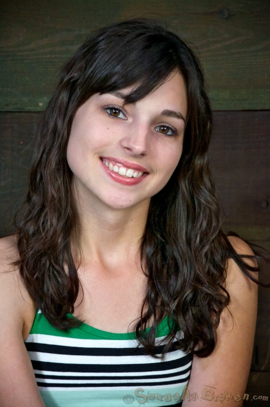 Babe in striped green dress submissively sucks a dick