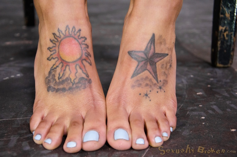 Awesome oiled ebony and a white cock in her mouth