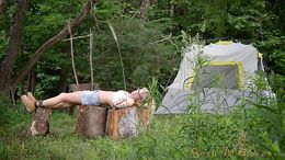 Obedient young hooker gets humiliated in the forest