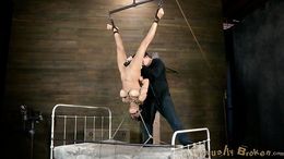 Big tit native american slut throat fucked hard while being bound