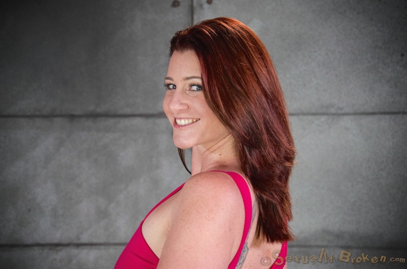 Fatty redhead hooker face-fucked by a big cock