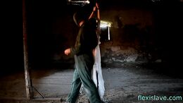 Skinny BDSM model Lea Tyron whipped