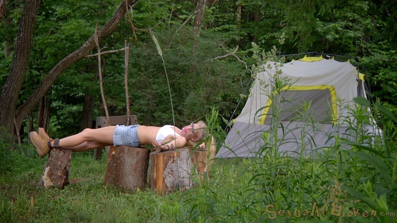 Obedient young hooker gets humiliated in the forest