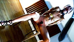 Super Skinny Fitness Pornstar Adelle Unicorn tied to a chair and harshly whipped from frontside (pussy & tits) part 3